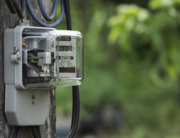 Electric meter in outdoor